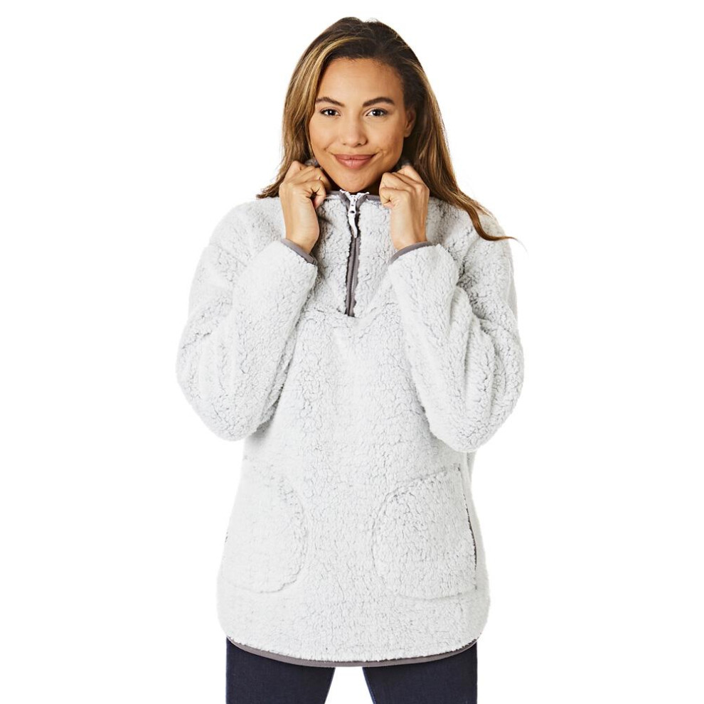 (Grey, Large/X-Large) Light & Shade Ladies Sweater Snuggle Borg Top