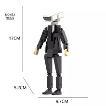 (632 Skibidi Toilet) Figurine d'action Skibidi Toilet, blocs de construction, personnage Titan, jouets assemblés