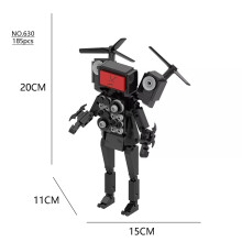 (630 Skibidi Toilet) Figurine articulée Skibidi Toilet - Jouets blocs de construction - Personnage Titan - Figurine assemblée