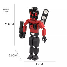 (633 Skibidi Toilet) Figurine d'action Skibidi Toilet - Blocs de construction - Personnage Titan - Jouets assemblés