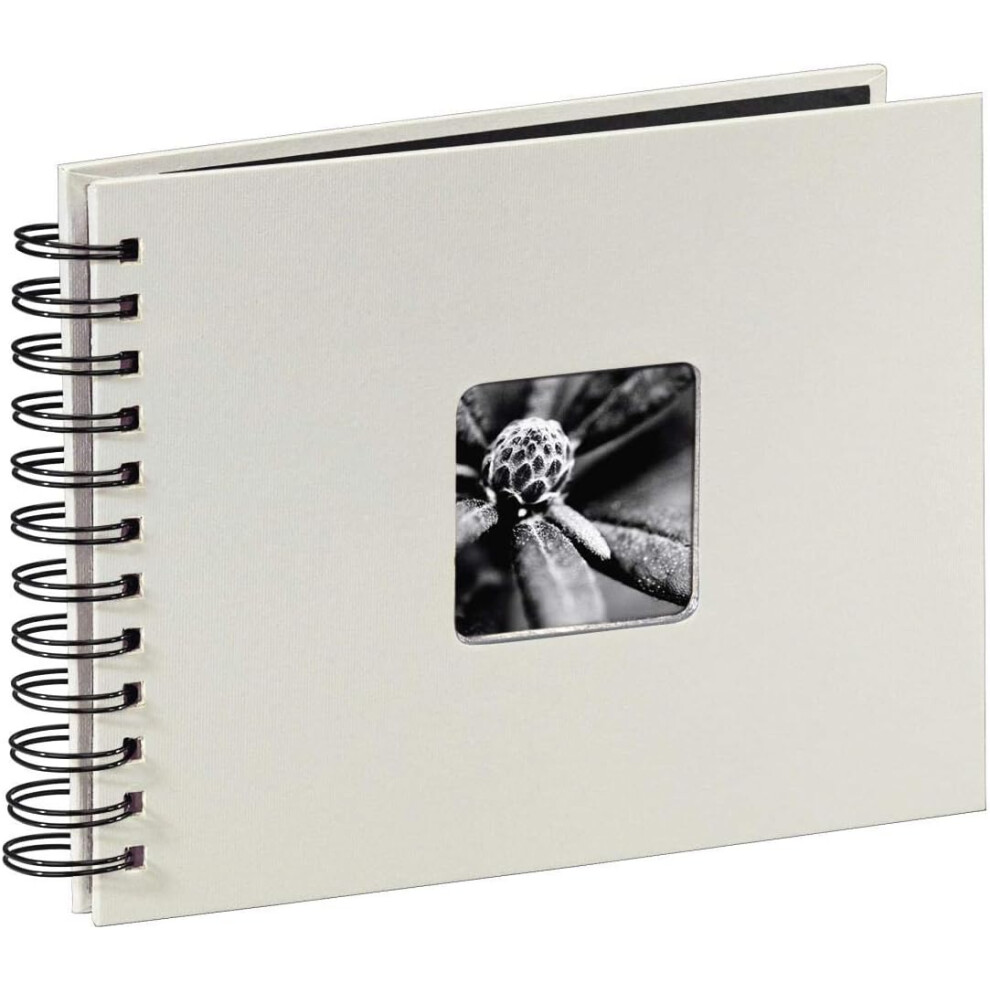 Hama 2107 Fine Art Spiralbound Photo Album, 24 x 17cm, Chalk White, 50 Black pages, 24 x 17 cm