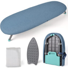Foldable Ironing Board with Heat Resistant Ironing Board Cover Travelling Ironing Board can be easily folded for easy storage.