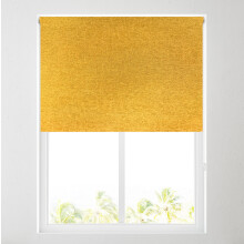 (Gold, 4ft (122cm)) Ara Soft Textured Plain Thermal Blackout Roller Blinds - FREE CUT TO SIZE