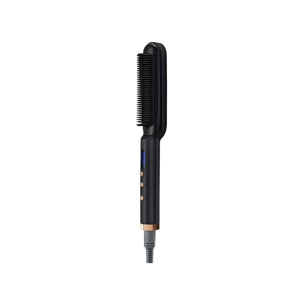 Goplushtoy Black (Black) Negative Ion Electric Hair Straightener Curler Lazy Comb Brush