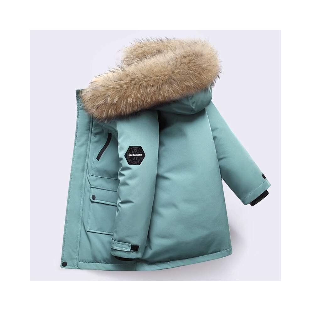 (Green, 9-10Years) Kids Boys Coat Hooded Parka Jacket Outwear UK