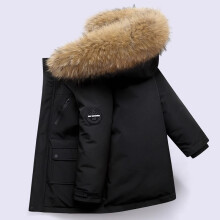 (Black, 9-10Years) Kids Boys Coat Hooded Parka Jacket Outwear UK