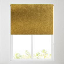 (Ochre, 3ft (91.5cm)) Ara Soft Textured Plain Thermal Blackout Roller Blinds - FREE CUT TO SIZE