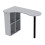 URBN Living (Grey) Wooden Computer Desk w/ Bookcase & Storage Shelves 3