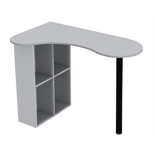 URBN Living (Grey) Wooden Computer Desk w/ Bookcase & Storage Shelves 2