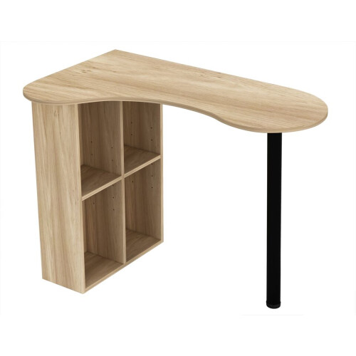 URBN Living (Oak) Wooden Computer Desk w/ Bookcase & Storage Shelves 2