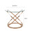 Comfy Living (Gold) Round Abstract Tempered Glass Side Table Chrome Effect Frame In Gold Or Silver 3