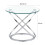 Comfy Living (Silver) Round Abstract Tempered Glass Side Table Chrome Effect Frame In Gold Or Silver 3