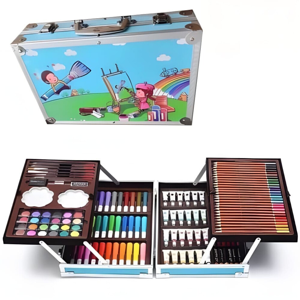 RLS 145 Deluxe Quality Portable Blue aluminium Colouring Art Set