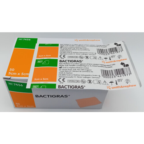 Bactigras 5cm x 5cm Box of 50 - REF: 7456