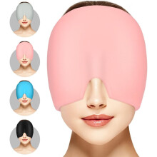 (Pink) Migraine Relief Cap, Reusable Cold Hot Therapy Migraine&Headache Relief Cap, Single-Sided Gel Ice Hot Head Wrap for Chronic Migraine