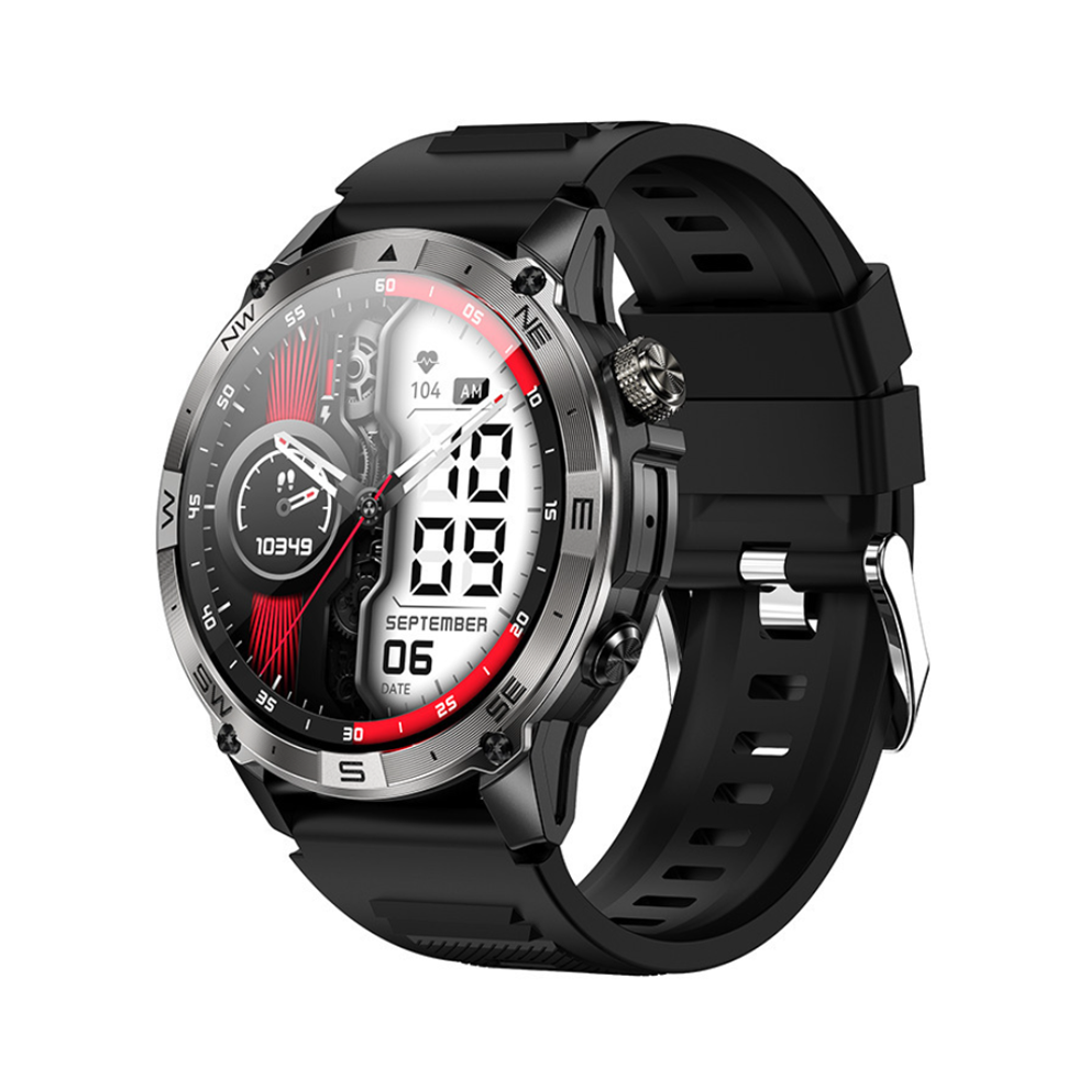 Chronus Smartwatch with Heart Rate, Bluetooth Calling, GPS, Compass, Altitude, Barometer, Outdoor Sports Watch(Black)