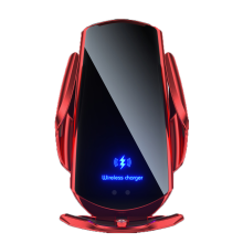 Q3 Smart Sensor Car Phone Wireless Charger,15W Qi Fast Charging Phone Holder,for iPhone14/13/12/11/X /8series,and All Qi Enable Android phone(Red)