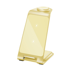 3-in-1 Wireless Charging Station for iPhone 15 Pro/15/15 Pro Max/14 Pro/14/14 Pro Max Apple Watch 9/Ultra 2/SE/8/7/6/5/4 AirPods Pro/Pro 2/3(Yellow)