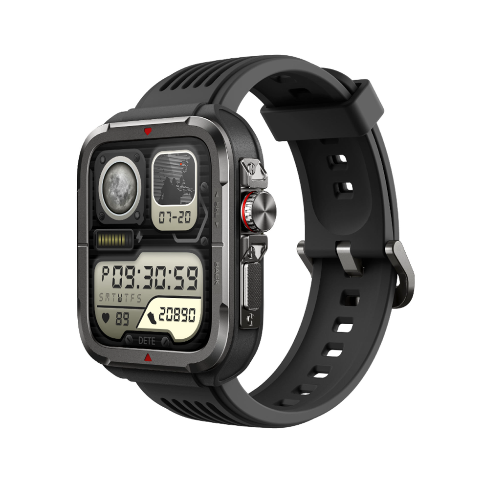 Chronus Smartwatch Digital Crown Motion Health Heart Rate Blood Oxygen Smartwatch Voice Assistant(Black) Black 6976918000392