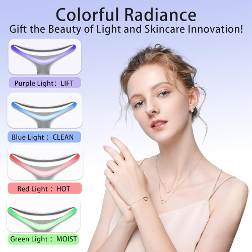 Masseur de cou du visage à LED 3 couleurs élimination (white) 1