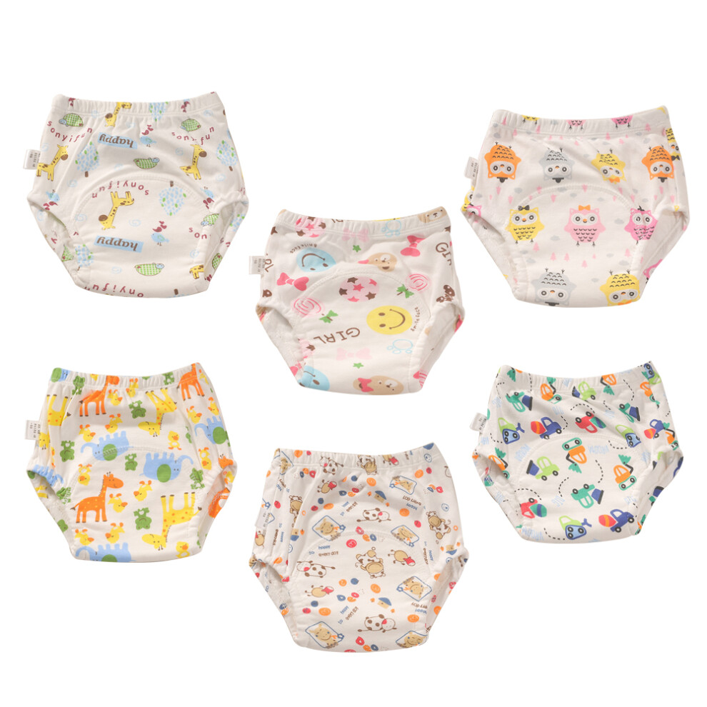Cotton Reusable Baby Training Pants Unisex Potty Toddler Underpants Kids Waterproof Breathable Underwear 6-Pack-110Size Yohou