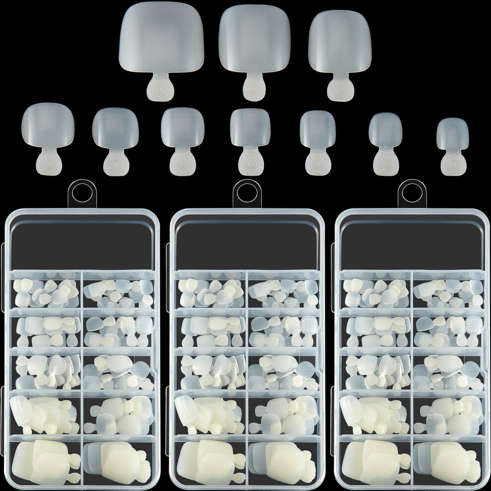 Yohou 300 Pieces Fake Toenail Tips Acrylic False Toenails Full Cover Artificial With Box Cleaning Brushes And Accessories