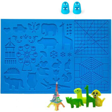 3D pen template, 3D printing pen template, large mat (41.5 x 27.5 cm) with animal pattern Silicone drawing board