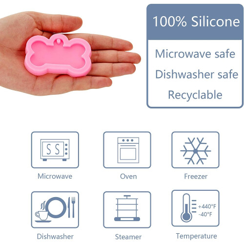 6 Pieces Dog Bone Shape Silicone Mold Dog Bone Keychain Clay Mold, 2 Sizes 2