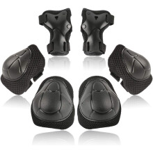 Knee Pads For Kids Toddler Knee Pads And Elbow Pads Set With Wrist Guards 3 In 1,Children'S Knee Pads Black