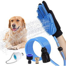 Dog Bath Massage Glove, Pet Hair Removal Tool For Dog Bath With 3 Adapters, Compatible Shower Bath Tub