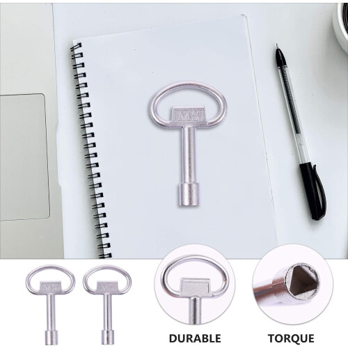 2 Pieces Electrical Cabinet Key Elevator Lock Security Keys Zinc Alloy Water Meter Box Key Utility Key Socket 2