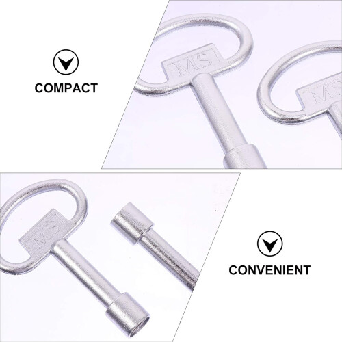 2 Pieces Electrical Cabinet Key Elevator Lock Security Keys Zinc Alloy Water Meter Box Key Utility Key Socket 1
