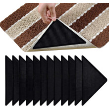12 Pcs Rug Tape, Non Slip Rug Grippers, Reusable Washable Eco-Friendly Rug Pads