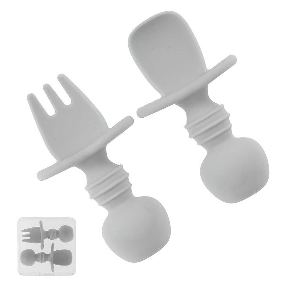 Yohou Baby Fork, Baby Learning Spoon, Silicone Spoon Fork, Ergonomic Learning Cutlery, Baby Cutlery Set