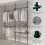 House of Home Telescopic Wardrobe Double Clothes Rail with Basket 3