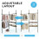 House of Home Telescopic Wardrobe Double Clothes Rail with Basket 5