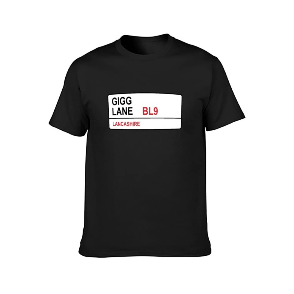 (X-Large) Men's Bury Fc: Gigg Lane Bl9 Road Sign Regular Fit T Shirt Black