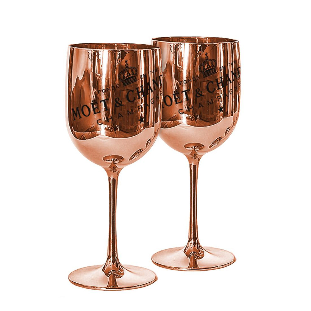 Moet & Chandon Rose Gold Ice Imperial Acrylic Champagne Glasses [x2]