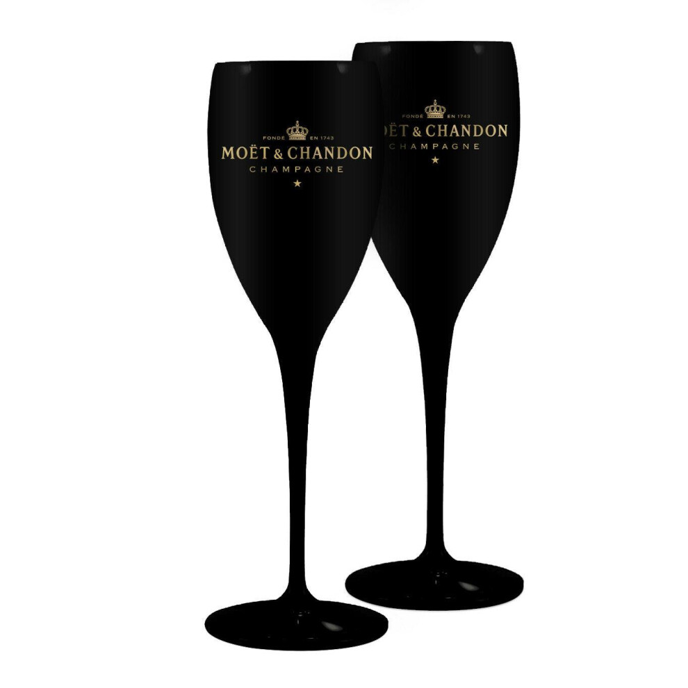 Moet & Chandon Black Champagne Flutes [x2]