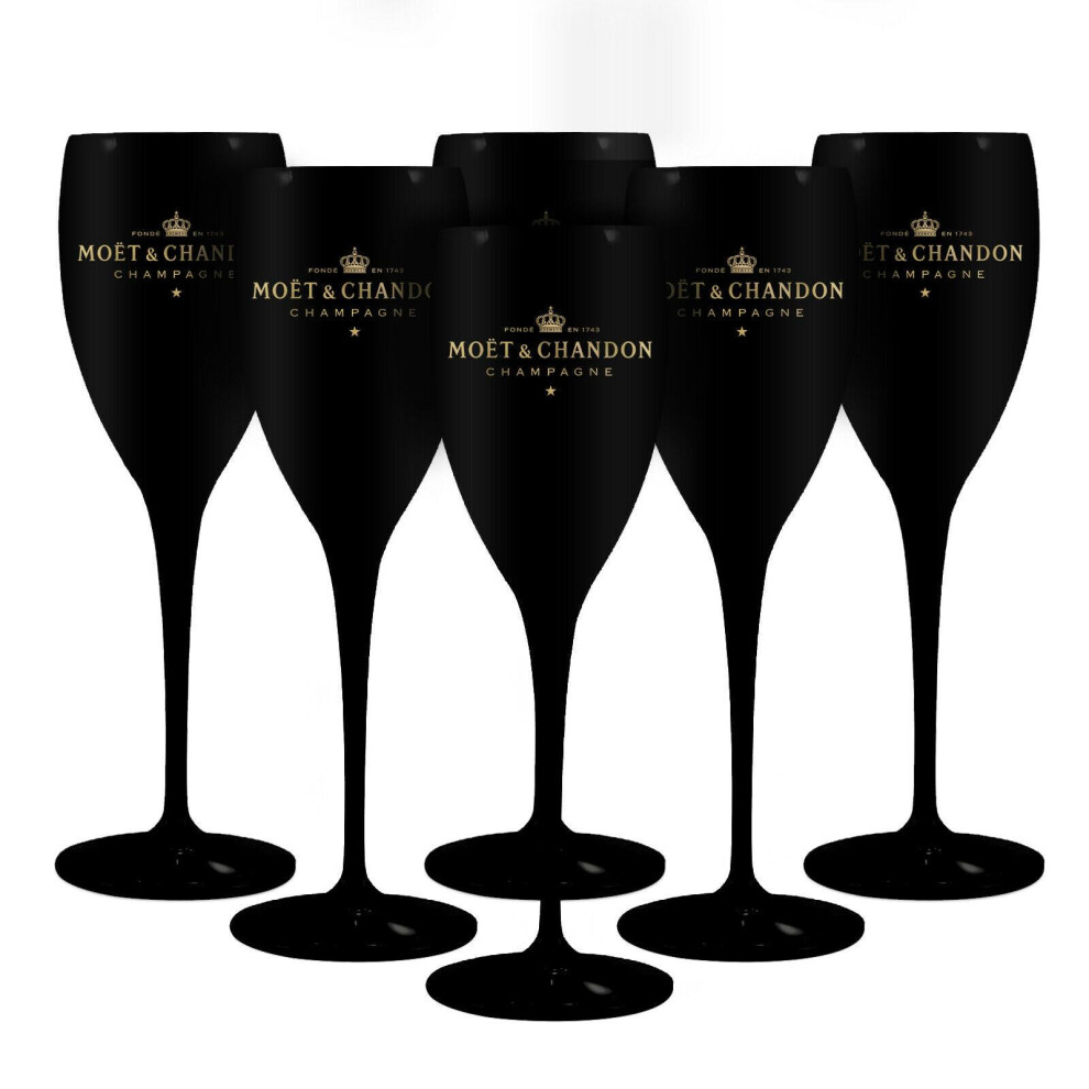 Moet & Chandon Black Champagne Flutes [x6]