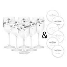 Moet & Chandon Clear Ice Imperial Champagne Glasses with Coasters [x6]