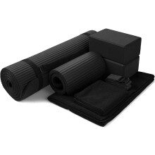 BalanceFrom GoYoga Set de 7 pièces - Comprend tapis de yoga, 2 blocs, serviette, sangle et genouillère