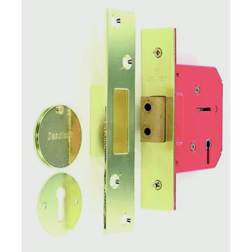 Securit - 5 Lever Deadlock Brass Plated - 63mm