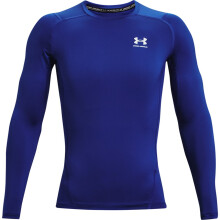 Under Armour Herrars Armour HeatGear Kompressions T-Shirt med Lång Ärmar, Royalblå (400)/Vit, Liten