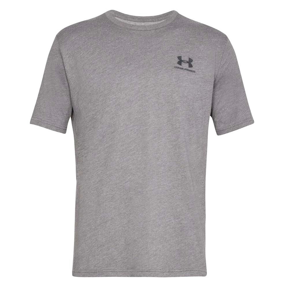 Under Armour Sportstyle Left Chest T-Shirt, Steel Light Heather/Black - S - Image 6