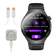(Black Sleep Aid) Smart Watch with Massage CES Sleep Aid ECG Blood Oxygen Glucose Monitor for iPhone Android
