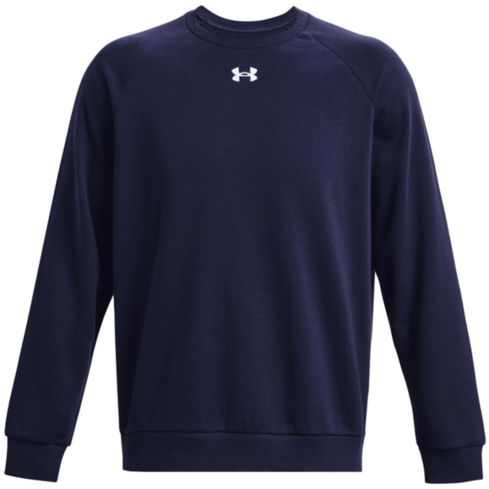 Under Armour Men's Rival Fleece Crew Sweatshirt Navy Blue 1379755 410