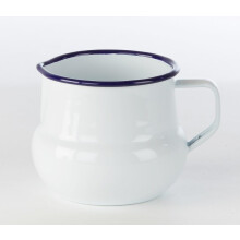 VG® Traditional Enamel Pouring Jug, 450ml, White with Blue Rim