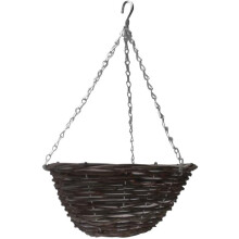 GH® 14" Rattan Hanging Baskets, Set of 4, 35cm, with Chain & Liner