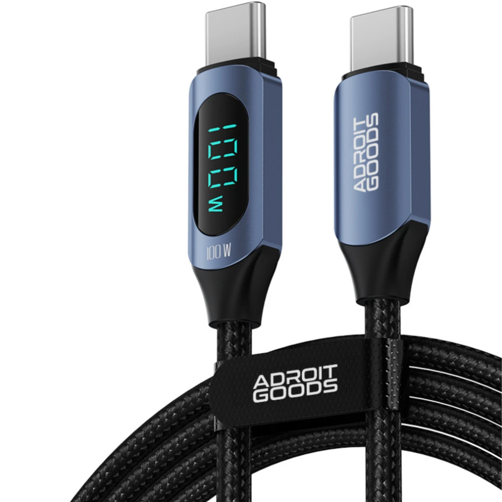 AdroitGoods 100w Usb-C To Usb-C Charging/Data Cable - Fast Charging Cable - Braided Nylon 2 Mtr